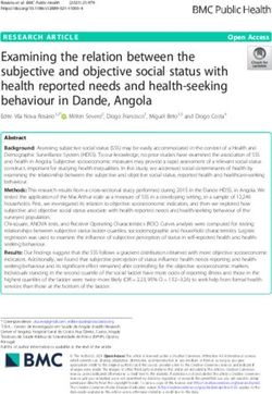 Examining the relation between the subjective and objective social status with health reported needs and health-seeking behaviour in Dande, Angola ...