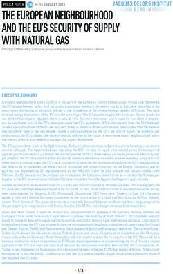 THE EUROPEAN NEIGHBOURHOOD AND THE EU'S SECURITY OF SUPPLY WITH NATURAL GAS