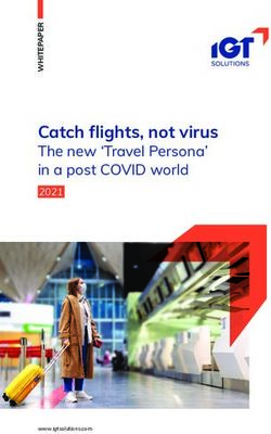 Catch flights, not virus - The new 'Travel Persona' in a post COVID world 2021 - www.igtsolutions.com - IGT Solutions