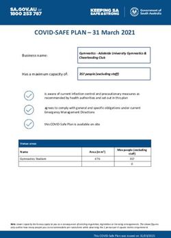 COVID-SAFE PLAN - 31 March 2021