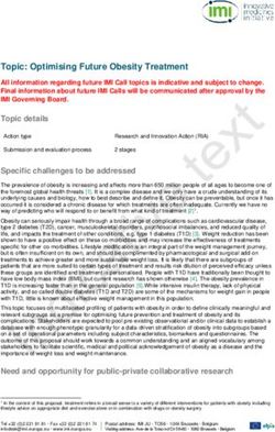 Topic: Optimising Future Obesity Treatment - Innovative Medicines ...