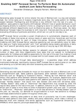 ABSTRACT Enabling SAS Forecast Server To Perform Best On Automated walmart.com Sales Forecasting