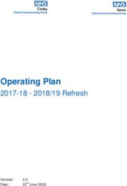 Operating Plan 2017-18 - 2018/19 Refresh - Version: Date: 1.0 15th June 2018 - NHS Corby CCG