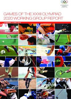 GAMES OF THE XXXII OLYMPIAD 2020 WORKING GROUP REPORT - Olympic.org