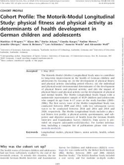Cohort Profile: The Motorik-Modul Longitudinal Study: physical fitness and physical activity as determinants of health development in German ...