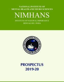 NIMHANS - PROSPECTUS 2019-20 - NATIONAL INSTITUTE OF MENTAL HEALTH AND NEURO SCIENCES