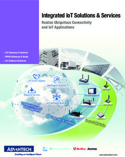 INTEGRATED IOT SOLUTIONS & SERVICES - REALIZE UBIQUITOUS CONNECTIVITY AND IOT APPLICATIONS