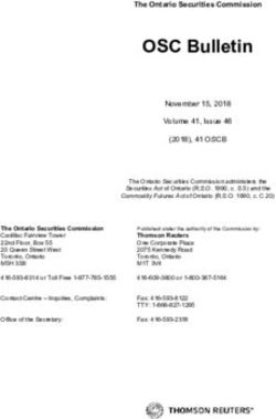 OSC Bulletin The Ontario Securities Commission