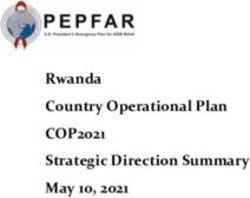 Rwanda Country Operational Plan - COP2021 Strategic Direction Summary May 10, 2021