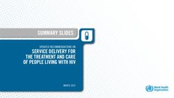 SUMMARY SLIDES SERVICE DELIVERY FOR THE TREATMENT AND CARE OF PEOPLE LIVING WITH HIV - WHO | World Health Organization