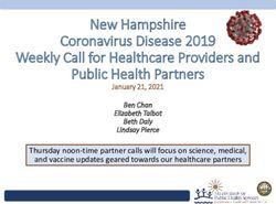 New Hampshire Coronavirus Disease 2019 Weekly Call for Healthcare Providers and Public Health Partners