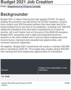 Budget 2021 Job Creation - From: Department of Finance Canada - Knotia