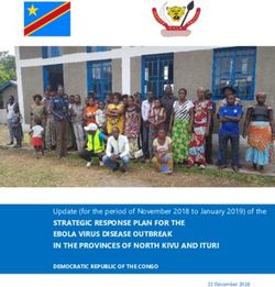 STRATEGIC RESPONSE PLAN FOR THE EBOLA VIRUS DISEASE OUTBREAK IN THE PROVINCES OF NORTH KIVU AND ITURI - Update for the period of November 2018 to ...