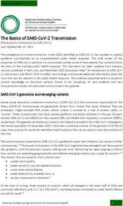 THE BASICS OF SARS-COV-2 TRANSMISSION - NATIONAL ...