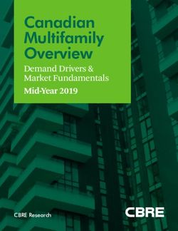 Canadian Multifamily Overview - Demand Drivers & Market Fundamentals Mid-Year 2019 - CBRE National Apartment ...