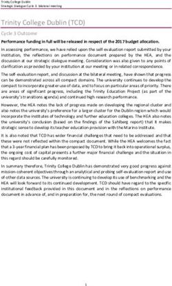 Trinity College Dublin (TCD) - Cycle 3 Outcome - Higher Education Authority