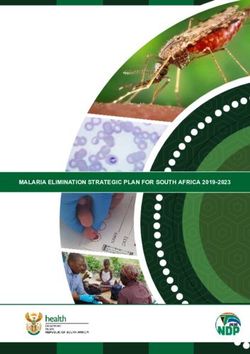 MALARIA ELIMINATION STRATEGIC PLAN FOR SOUTH AFRICA 2019-2023