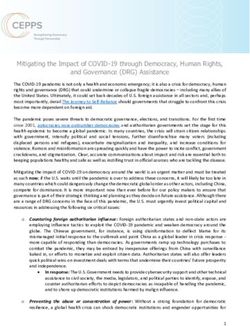 Mitigating the Impact of COVID-19 through Democracy, Human Rights, and Governance (DRG) Assistance