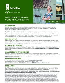 2020 BUSINESS REBATE GUIDE AND APPLICATION - SOCALGAS