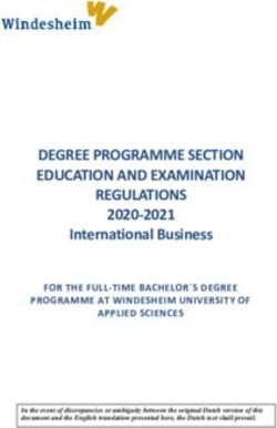 DEGREE PROGRAMME SECTION EDUCATION AND EXAMINATION REGULATIONS
