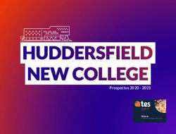 Prospectus 2020 2021 - Huddersfield New College