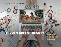 HIDDEN COST OF BEAUTY THE RISK OF - CHILD LABOUR IN CANADIAN COSMETICS - World Vision Canada