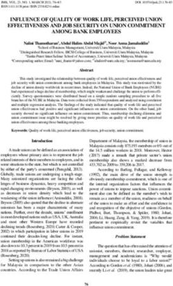 INFLUENCE OF QUALITY OF WORK LIFE, PERCEIVED UNION EFFECTIVENESS AND JOB SECURITY ON UNION COMMITMENT AMONG BANK EMPLOYEES