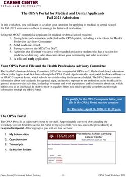 The OPSA Portal for Medical and Dental Applicants Fall 2021 Admission