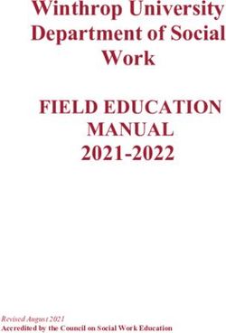 Winthrop University Department Of Social Work 2021-2022 - MANUAL FIELD ...