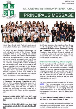PRINCIPAL'S MESSAGE ST. JOSEPH'S INSTITUTION INTERNATIONAL - SJI International
