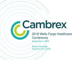 2018 Wells Fargo Healthcare Conference - September 5, 2018 Shawn Cavanagh Executive VP & COO - Cambrex