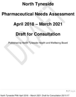North Tyneside Pharmaceutical Needs Assessment April 2018 - March 2021 Draft for Consultation - Published by North Tyneside Health and Wellbeing Board