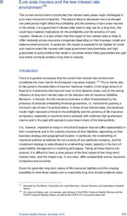 Euro area insurers and the low interest rate environment131 - EUROPA