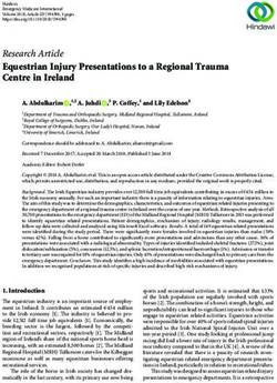 Equestrian Injury Presentations to a Regional Trauma Centre in Ireland
