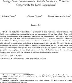 Foreign Direct Investments in Africa s Farmlands: Threat or Opportunity for Local Populations?