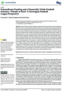 Extraordinary Funding and a Financially Viable Football Industry-Friends or Foes? A Norwegian Football League Perspective