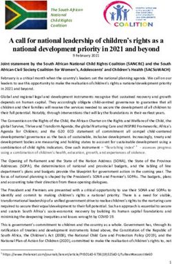 A call for national leadership of children's rights as a national development priority in 2021 and beyond