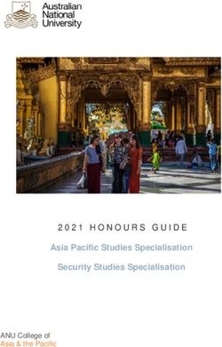 2021 HONOURS GUIDE Asia Pacific Studies Specialisation Security Studies Specialisation - ANU College of Asia and the Pacific