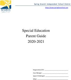 Special Education Parent Guide 2020-2021 - Spring Branch ISD