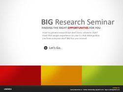BIG Research Seminar FINDING THE RIGHT OPPORTUNITIES FOR YOU