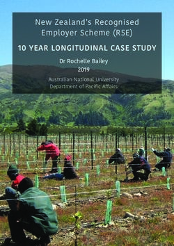 10 YEAR LONGITUDINAL CASE STUDY - New Zealand's Recognised Employer Scheme (RSE) Dr Rochelle Bailey