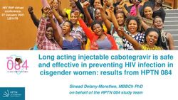 Long acting injectable cabotegravir is safe and effective in preventing HIV infection in cisgender women: results from HPTN 084 - Sinead ...
