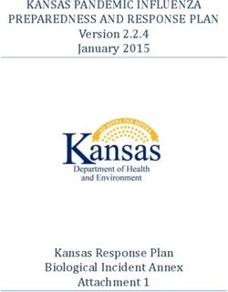 KANSAS PANDEMIC INFLUENZA PREPAREDNESS AND RESPONSE PLAN - Version 2.2.4 January 2015 - Kansas Response Plan Biological Incident Annex