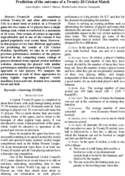 Prediction of the outcome of a Twenty-20 Cricket Match