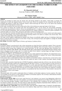 THE EFFECT OF LOCKDOWN ON THE GLOBAL FLORICULTURE INDUSTRY - IMERT