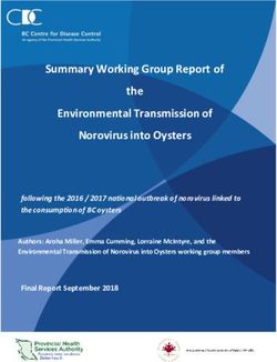 Summary Working Group Report of the Environmental Transmission of Norovirus into Oysters