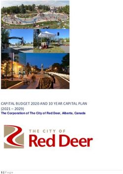 CAPITAL BUDGET 2020 AND 10 YEAR CAPITAL PLAN - (2021 - 2029) The Corporation of The City of Red Deer, Alberta, Canada