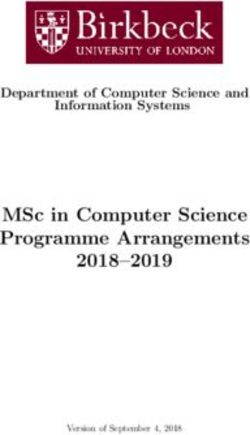 MSc in Computer Science Programme Arrangements 2018-2019 - Department of Computer Science and Information Systems