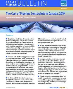 RESEARCH BULLETIN The Cost of Pipeline Constraints in Canada, 2019 - Fraser Institute
