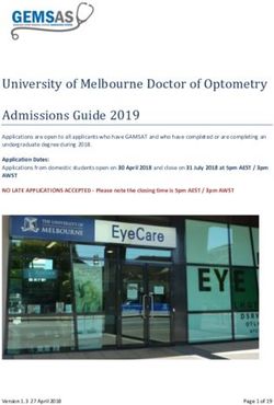 University of Melbourne Doctor of Optometry Admissions Guide 2019